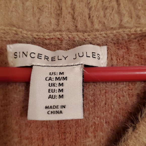 Super Soft Fuzzy Sincerely Jules brown and red argyle pattern sweater vest - Picture 4 of 5